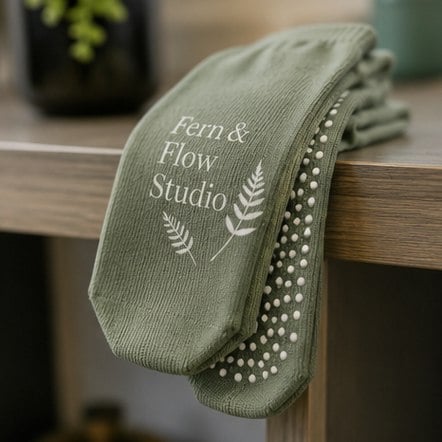 Branded pilates grip socks
